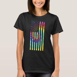 Tie Dye Amerikaanse Vlag Usa Trots 4e Juli Patriot T-shirt