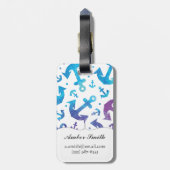 Tie Dye Anchor Pattern 2 Bagagelabel (Achterkant verticaal)