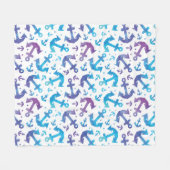 Tie Dye Anchor Pattern 2 Fleece Deken (Voorkant (Horizontaal))