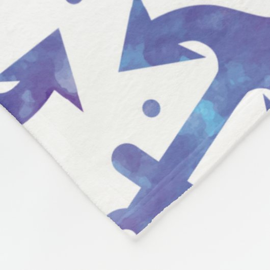 Tie Dye Anchor Pattern 2 Fleece Deken (Hoek)