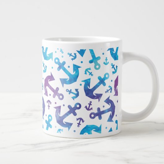 Tie Dye Anchor Pattern 2 Grote Koffiekop (Rechts)