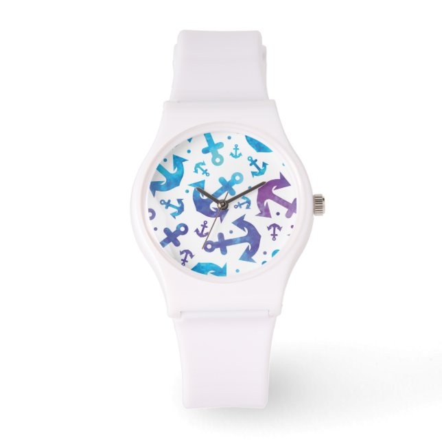 Tie Dye Anchor Pattern 2 Horloge (Voorkant)