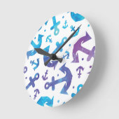 Tie Dye Anchor Pattern 2 Ronde Klok (Hoek)