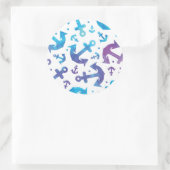 Tie Dye Anchor Pattern 2 Ronde Sticker (Tas)