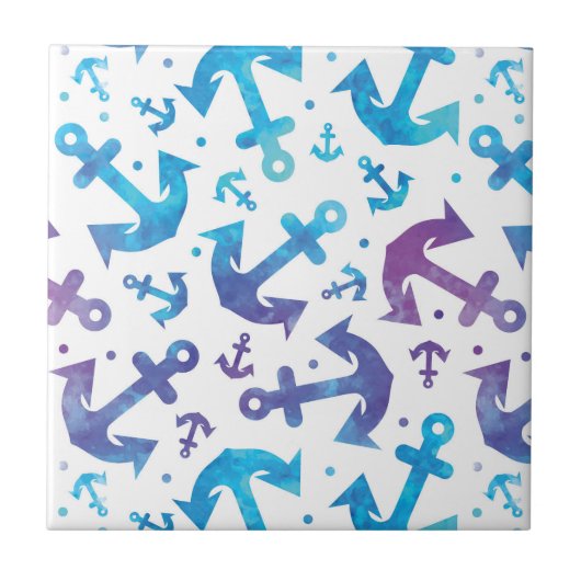 Tie Dye Anchor Pattern 2 Tegeltje (Voorkant)