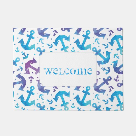 Tie Dye Anchor Pattern | Jouw tekst toevoegen Deurmat (Voorkant)