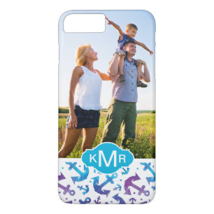 Tie Dye Anchor Pattern   Uw foto en monogram Case-Mate iPhone Case
