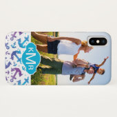 Tie Dye Anchor Pattern | Uw foto en monogram Case-Mate iPhone Case (Achterkant (horizontaal))