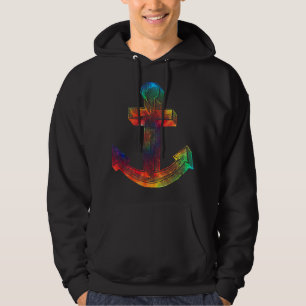 Tie Dye Anchor Stropdas Dyed Sailor Captain Ocean Hoodie