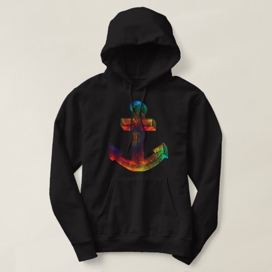 Tie Dye Anchor Stropdas Dyed Sailor Captain Ocean  Hoodie (Design voorkant)