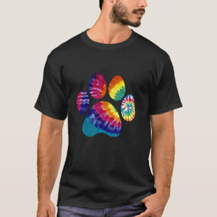 Tie Dye Animal Cat Dog Paw Print Pet Lover Gift T-shirt