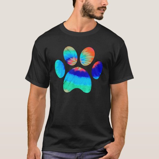 Tie Dye Animal Cat Dog Paw Print Pet Lover Shirt G (Voorkant)