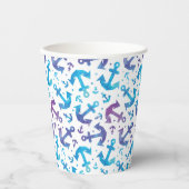 Tie Dye Anker Patroon Papieren Bekers (Voorkant)