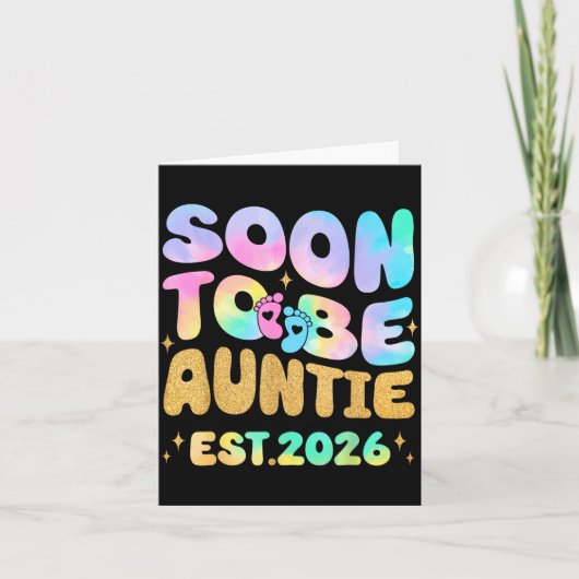 Tie Dye Auntie Promoted To Auntie 2026 Soon To Be Kaart (Voorkant)
