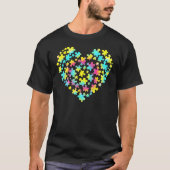 Tie Dye Autisme Awareness Puzzle Heart T-shirt (Voorkant)