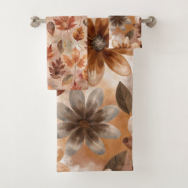 Tie Dye Autumn Floral Bad Handdoek