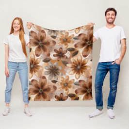 Tie Dye Autumn Floral Fleece Deken
