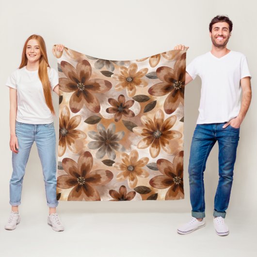 Tie Dye Autumn Floral Fleece Deken (In situ)