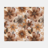 Tie Dye Autumn Floral Fleece Deken (Voorkant (Horizontaal))