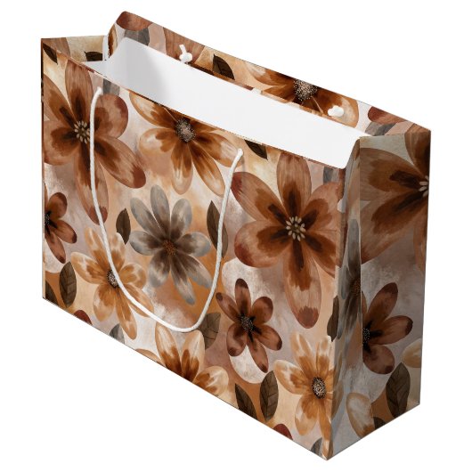 Tie Dye Autumn Floral Groot Cadeauzakje (Voorkant Gekanteld)