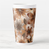 Tie Dye Autumn Floral Latte Mok (Voorkant)