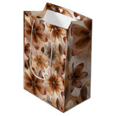 Tie Dye Autumn Floral Medium Cadeauzakje (Voorkant Gekanteld)