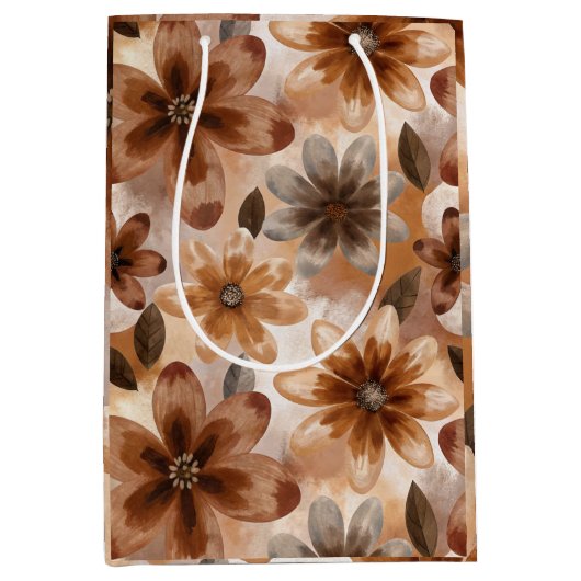 Tie Dye Autumn Floral Medium Cadeauzakje (Voorkant)