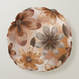 Tie Dye Autumn Floral Rond Kussen