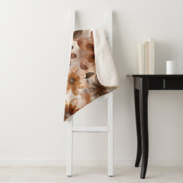 Tie Dye Autumn Floral Sherpa Deken
