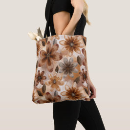 Tie Dye Autumn Floral Tote Bag