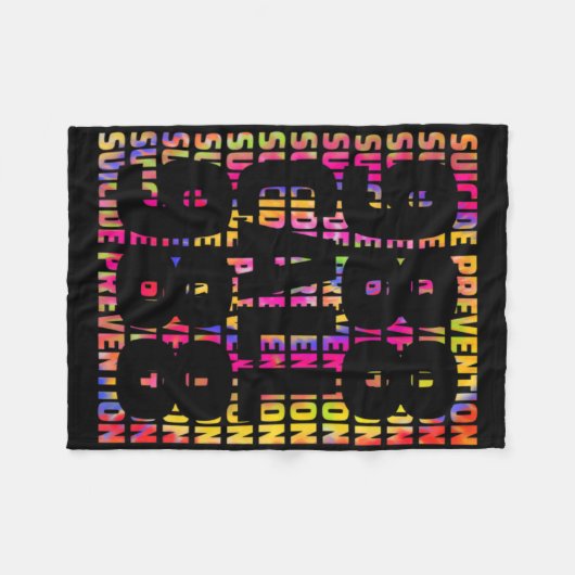 Tie Dye Awareness Suicide Prevention 988 Mental He Fleece Deken (Voorkant (Horizontaal))