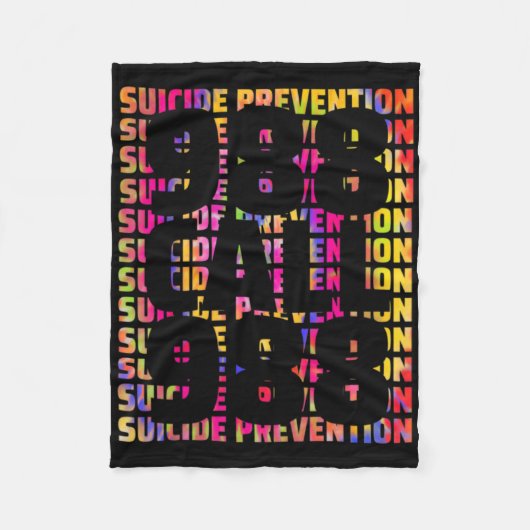 Tie Dye Awareness Suicide Prevention 988 Mental He Fleece Deken (Voorkant)
