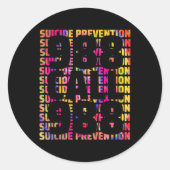 Tie Dye Awareness Suicide Prevention 988 Mental He Ronde Sticker (Voorkant)