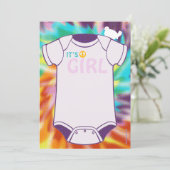 Tie Dye Baby Shower-uitnodigingen Kaart (Staand voorkant)