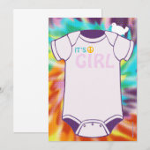 Tie Dye Baby Shower-uitnodigingen Kaart (Voorkant / Achterkant)