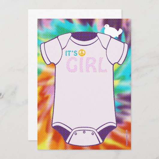 Tie Dye Baby Shower-uitnodigingen Kaart (Voorkant / Achterkant)