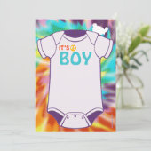 Tie Dye Baby Shower-uitnodigingsdozen Kaart (Staand voorkant)