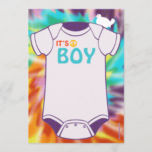 Tie Dye Baby Shower-uitnodigingsdozen Kaart