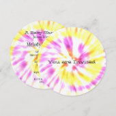 Tie Dye Baby shower Uitnodigt Kaart (Voorkant / Achterkant)