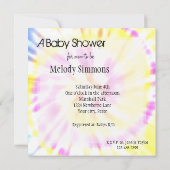 Tie Dye Baby shower Uitnodigt Kaart (Achterkant)