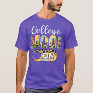 Tie Dye Back To School College Mode On Leopard  T-shirt