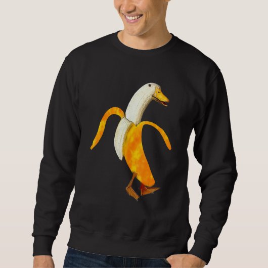 Tie Dye Banana Duck World Farm Animal Pun Distress Trui (Voorkant)
