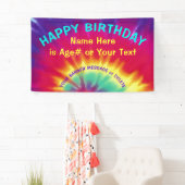 Tie Dye Banner, gepersonaliseerd voor geboortebann Spandoek (Insitu)