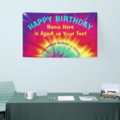 Tie Dye Banner, gepersonaliseerd voor geboortebann Spandoek (Beurs)