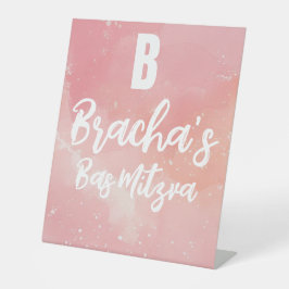 Tie dye bas mitzva verjaardag reclamebord met voetstuk