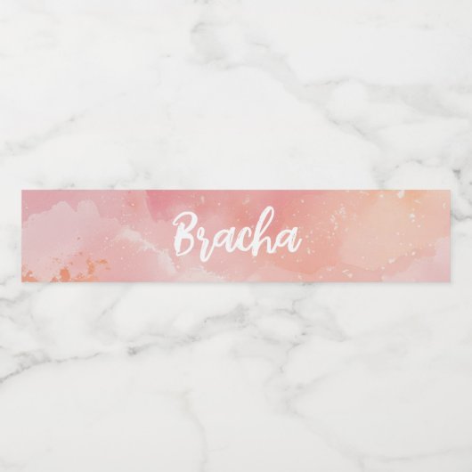 Tie dye bas mitzva verjaardag waterfles etiket (Enkel label)