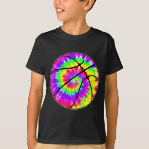 Tie-dye basketbal kleurrijke jeugd sport t-shirt