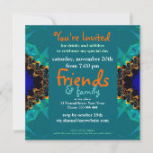 Tie Dye Batik Fractal Art Invitation Kaart (Achterkant)