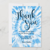 Tie Dye bedankkaart Blauw Kaart (Voorkant)