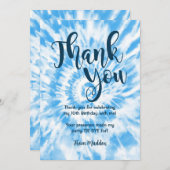 Tie Dye bedankkaart Blauw Kaart (Voorkant / Achterkant)